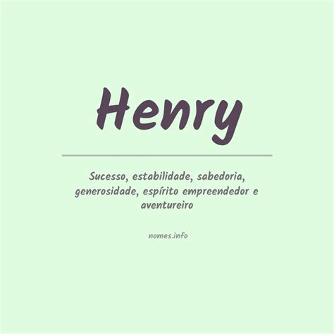significado do nome henry - blog do anderson
